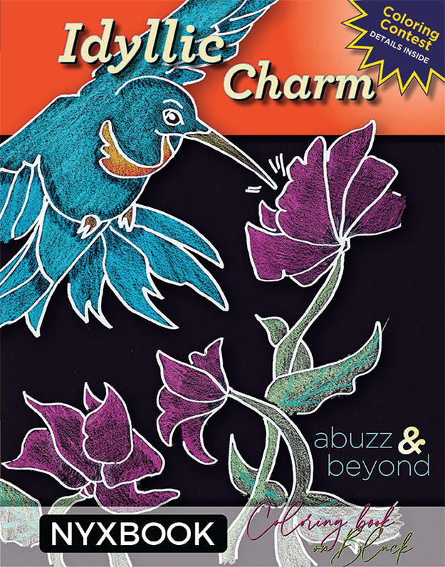 coloring book on black paper illustrated by Sue Tyler